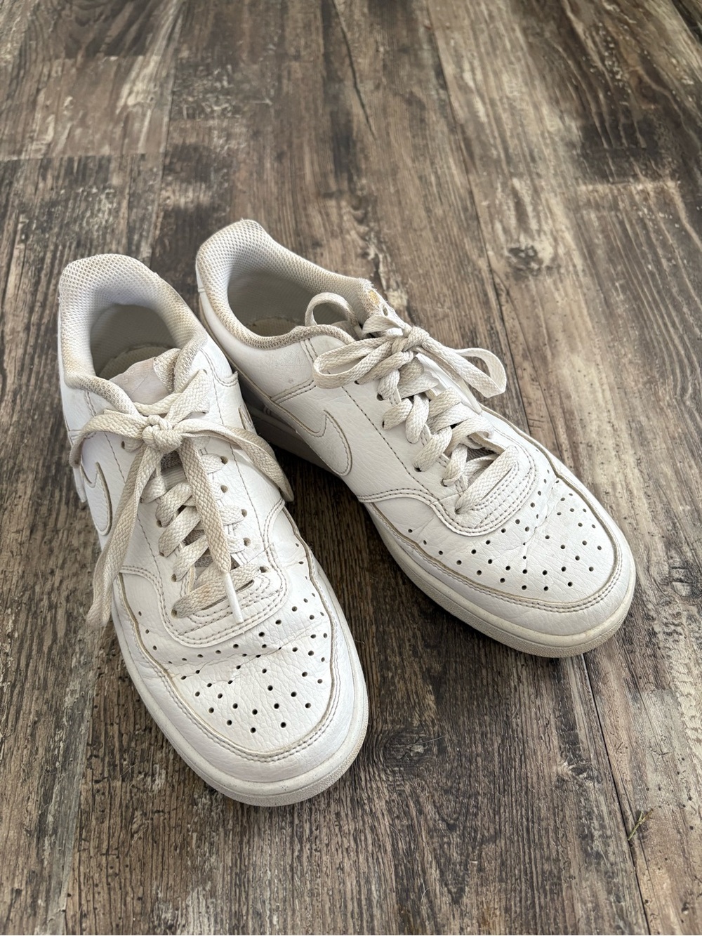 Nike Court Vision Off-White Leather Low-Top Sneakers